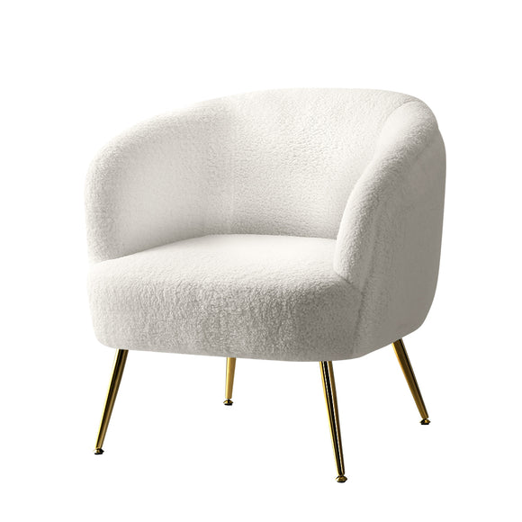 NNEDSZ Armchair Lounge Chair Accent Chairs Armchairs Sherpa Boucle Sofa White