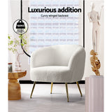 NNEDSZ Armchair Lounge Chair Accent Chairs Armchairs Sherpa Boucle Sofa White