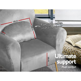 NNEDSZ Armchair Lounge Chair Accent Armchairs Chairs Sofa Grey Velvet Cushion