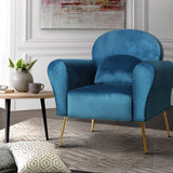 NNEDSZ Armchair Lounge Chair Accent Chairs Armchairs Sofa Navy Velvet Cushion