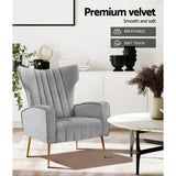 NNEDSZ Armchair Lounge Accent Chairs Armchairs Chair Velvet Sofa Grey Seat