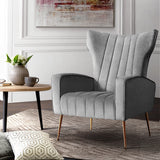 NNEDSZ Armchair Lounge Accent Chairs Armchairs Chair Velvet Sofa Grey Seat