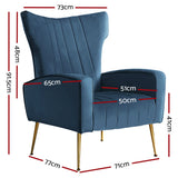 NNEDSZ Armchair Lounge Accent Chairs Armchairs Chair Velvet Sofa Navy Blue Seat