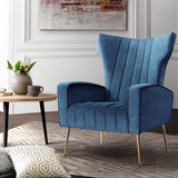 NNEDSZ Armchair Lounge Accent Chairs Armchairs Chair Velvet Sofa Navy Blue Seat