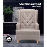 NNEDSZ Rocking Armchair Feedining Chair Fabric Armchairs Lounge Recliner Beige