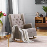 NNEDSZ Rocking Armchair Feedining Chair Fabric Armchairs Lounge Recliner Beige