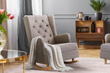 NNEDSZ Rocking Armchair Feedining Chair Fabric Armchairs Lounge Recliner Beige