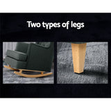 NNEDSZ Rocking Armchair Feeding Chair Fabric Armchairs Lounge Recliner Charcoal