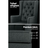 NNEDSZ Rocking Armchair Feeding Chair Fabric Armchairs Lounge Recliner Charcoal