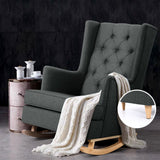 NNEDSZ Rocking Armchair Feeding Chair Fabric Armchairs Lounge Recliner Charcoal