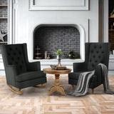NNEDSZ Rocking Armchair Feeding Chair Fabric Armchairs Lounge Recliner Charcoal
