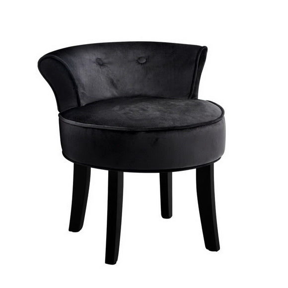 NNEDSZ  Velvet Vanity Stool Backrest Stools Dressing Table Chair Makeup Bedroom Black