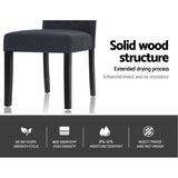 NNEDSZ Set of 2 Dining Chairs French Provincial Kitchen Cafe Fabric Padded High Back Pine Wood Grey