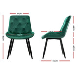 NNEDSZ Set of 2 Starlyn Dining Chairs Kitchen Chairs Velvet Padded Seat Green