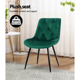 NNEDSZ Set of 2 Starlyn Dining Chairs Kitchen Chairs Velvet Padded Seat Green