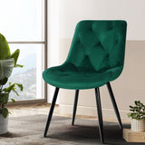 NNEDSZ Set of 2 Starlyn Dining Chairs Kitchen Chairs Velvet Padded Seat Green