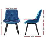 NNEDSZ Set of 2 Starlyn Dining Chairs Kitchen Chairs Velvet Padded Seat Blue