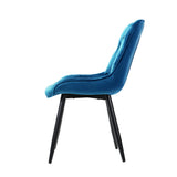 NNEDSZ Set of 2 Starlyn Dining Chairs Kitchen Chairs Velvet Padded Seat Blue