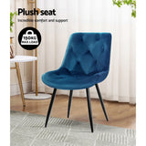 NNEDSZ Set of 2 Starlyn Dining Chairs Kitchen Chairs Velvet Padded Seat Blue