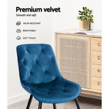 NNEDSZ Set of 2 Starlyn Dining Chairs Kitchen Chairs Velvet Padded Seat Blue