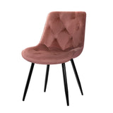 NNEDSZ Set of 2 Starlyn Dining Chairs Kitchen Chairs Velvet Padded Seat Pink