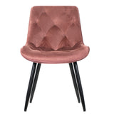 NNEDSZ Set of 2 Starlyn Dining Chairs Kitchen Chairs Velvet Padded Seat Pink