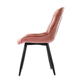 NNEDSZ Set of 2 Starlyn Dining Chairs Kitchen Chairs Velvet Padded Seat Pink