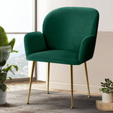 NNEDSZ  Set of 2 Kynsee Dining Chair Armchair Cafe Chair Upholstered Velvet Green