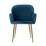 NNEDSZ  Set of 2 Kynsee Dining Chairs Armchair Cafe Chair Upholstered Velvet Blue