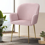 NNEDSZ  Set of 2 Kynsee Dining Chairs Armchair Cafe Chair Upholstered Velvet Pink