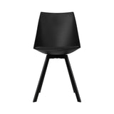 NNEDSZ Set of 2 Lylette Dining Chairs Cafe Chairs PU Leather Padded Seat Black