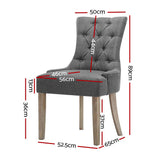 NNEDSZ Set of 2 Dining Chair CAYES French Provincial Chairs Wooden Fabric Retro Cafe