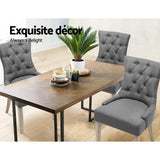 NNEDSZ Set of 2 Dining Chair CAYES French Provincial Chairs Wooden Fabric Retro Cafe