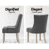 NNEDSZ Set of 2 Dining Chair CAYES French Provincial Chairs Wooden Fabric Retro Cafe
