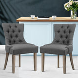 NNEDSZ Set of 2 Dining Chair CAYES French Provincial Chairs Wooden Fabric Retro Cafe