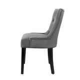 NNEDSZ Set of 2 Dining Chairs French Provincial Retro Chair Wooden Velvet Fabric Grey