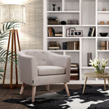 NNEDSZ Armchair Tub Chair Single Accent Armchairs Sofa Lounge Fabric Beige