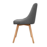 NNEDSZ Set of 2 Replica Dining Chairs Beech Wooden Timber Chair Kitchen Fabric Grey