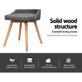 NNEDSZ Set of 2 Replica Dining Chairs Beech Wooden Timber Chair Kitchen Fabric Grey