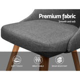 NNEDSZ Set of 2 Replica Dining Chairs Beech Wooden Timber Chair Kitchen Fabric Grey