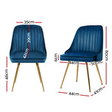 NNEDSZ Set of 2 Dining Chairs Retro Chair Cafe Kitchen Modern Metal Legs Velvet Blue