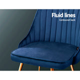 NNEDSZ Set of 2 Dining Chairs Retro Chair Cafe Kitchen Modern Metal Legs Velvet Blue