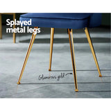 NNEDSZ Set of 2 Dining Chairs Retro Chair Cafe Kitchen Modern Metal Legs Velvet Blue