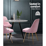 NNEDSZ Set of 2 Dining Chairs Retro Chair Cafe Kitchen Modern Iron Legs Velvet Pink