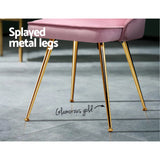 NNEDSZ Set of 2 Dining Chairs Retro Chair Cafe Kitchen Modern Iron Legs Velvet Pink