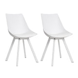 NNEDSZ Set of 2 Lylette Dining Chairs Cafe Chairs PU Leather Padded Seat White
