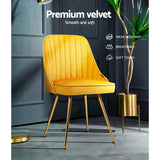 NNEDSZ Set of 2 Dining Chairs Retro Chair Cafe Kitchen Modern Metal Legs Velvet Yellow