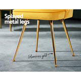 NNEDSZ Set of 2 Dining Chairs Retro Chair Cafe Kitchen Modern Metal Legs Velvet Yellow