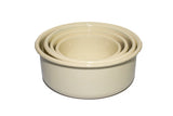 NNEKG urbanStyle Romanian Enamelware Round Bowl 4 Piece Set (Cream 10cm 12cm 14cm & 16cm)