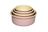 NNEKG urbanStyle Romanian Enamelware Round Bowl 4 Piece Set (Dusty Pink 10cm 12cm 14cm & 16cm)